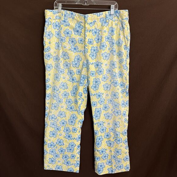 🤩RARE Lily Pulitzer men’s stuff Blue Yellow Floral Print size 37 x 27 - Picture 2 of 15